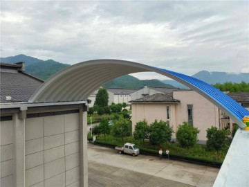 浙江金華東陽糧庫(kù)拱形屋頂罩棚工程