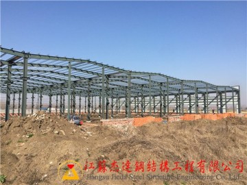 鹽城沙金石油連跨全鋼結構施工近況[2016.2]